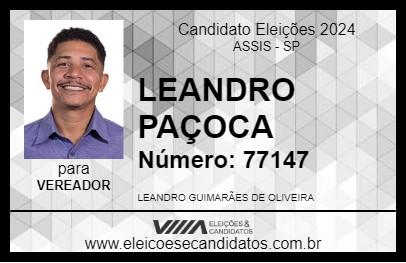 Candidato LEANDRO PAÇOCA 2024 - ASSIS - Eleições