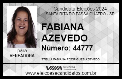 Candidato FABIANA AZEVEDO 2024 - SANTA RITA DO PASSA QUATRO - Eleições