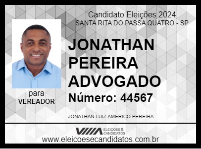 Candidato JONATHAN PEREIRA ADVOGADO 2024 - SANTA RITA DO PASSA QUATRO - Eleições