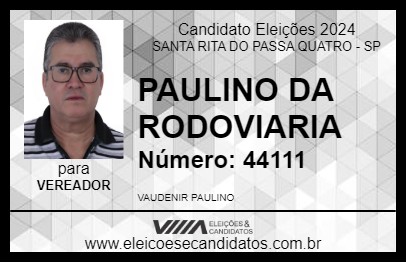 Candidato PAULINO DA RODOVIARIA 2024 - SANTA RITA DO PASSA QUATRO - Eleições