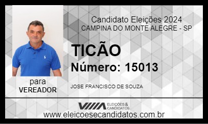 Candidato TICÃO 2024 - CAMPINA DO MONTE ALEGRE - Eleições