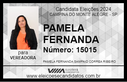 Candidato PAMELA FERNANDA 2024 - CAMPINA DO MONTE ALEGRE - Eleições