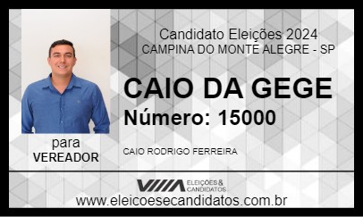 Candidato CAIO DA GEGE 2024 - CAMPINA DO MONTE ALEGRE - Eleições