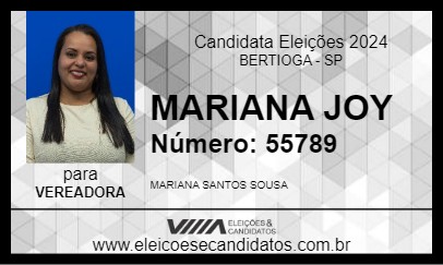 Candidato MARIANA JOY 2024 - BERTIOGA - Eleições