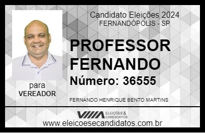 Candidato PROFESSOR FERNANDO 2024 - FERNANDÓPOLIS - Eleições