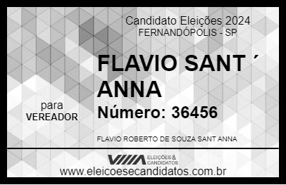 Candidato FLAVIO SANT ´ ANNA 2024 - FERNANDÓPOLIS - Eleições