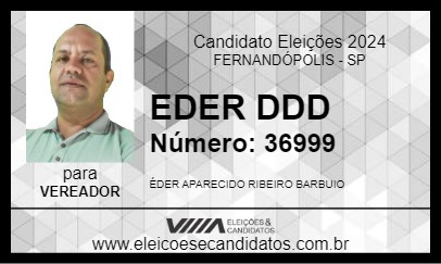 Candidato EDER DDD 2024 - FERNANDÓPOLIS - Eleições