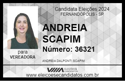 Candidato ANDREIA SCAPIM  2024 - FERNANDÓPOLIS - Eleições