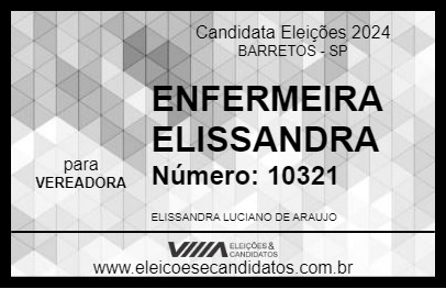 Candidato ENFERMEIRA ELISSANDRA 2024 - BARRETOS - Eleições