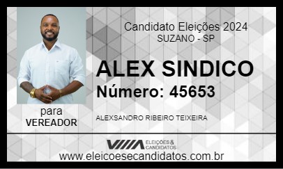 Candidato ALEX SINDICO 2024 - SUZANO - Eleições