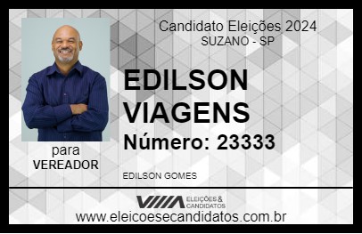 Candidato EDILSON VIAGENS 2024 - SUZANO - Eleições