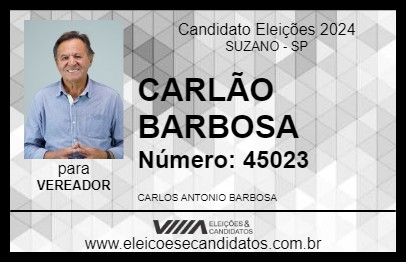 Candidato CARLÃO BARBOSA 2024 - SUZANO - Eleições