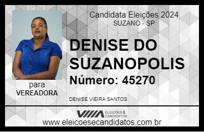 Candidato DENISE DO SUZANOPOLIS 2024 - SUZANO - Eleições