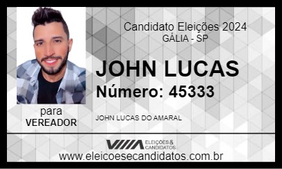 Candidato JOHN LUCAS 2024 - GÁLIA - Eleições