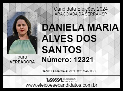 Candidato DANIELA MARIA ALVES DOS SANTOS 2024 - ARAÇOIABA DA SERRA - Eleições