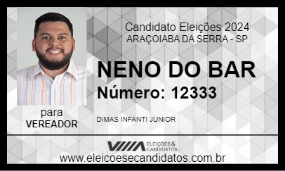 Candidato NENO DO BAR 2024 - ARAÇOIABA DA SERRA - Eleições