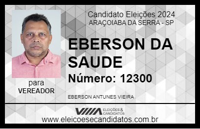 Candidato EBERSON DA SAUDE 2024 - ARAÇOIABA DA SERRA - Eleições