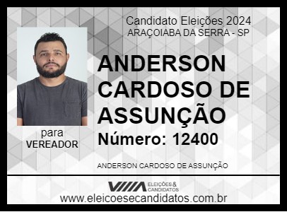 Candidato ANDERSON CARDOSO DE ASSUNÇÃO 2024 - ARAÇOIABA DA SERRA - Eleições