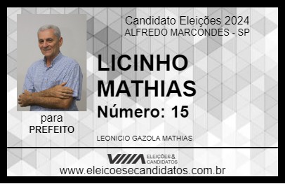 Candidato LICINHO MATHIAS 2024 - ALFREDO MARCONDES - Eleições