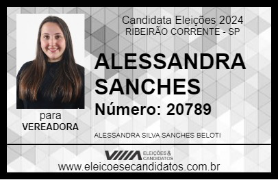 Candidato ALESSANDRA SANCHES 2024 - RIBEIRÃO CORRENTE - Eleições