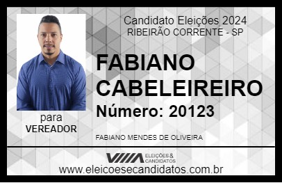 Candidato FABIANO CABELEIREIRO 2024 - RIBEIRÃO CORRENTE - Eleições