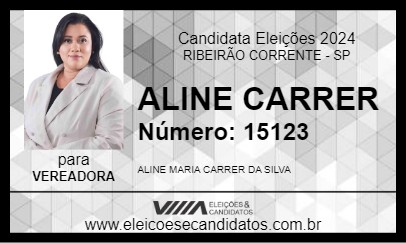 Candidato ALINE CARRER 2024 - RIBEIRÃO CORRENTE - Eleições