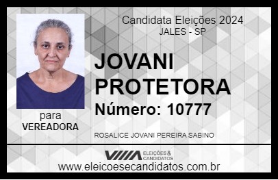 Candidato JOVANI PROTETORA 2024 - JALES - Eleições