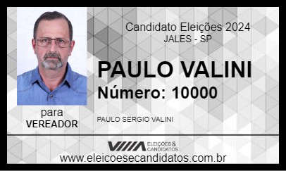 Candidato PAULO VALINI 2024 - JALES - Eleições