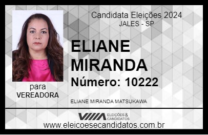 Candidato ELIANE MIRANDA 2024 - JALES - Eleições