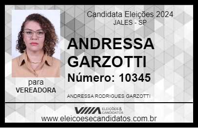 Candidato ANDRESSA GARZOTTI 2024 - JALES - Eleições