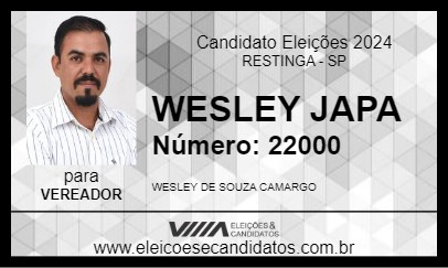 Candidato WESLEY JAPA  2024 - RESTINGA - Eleições