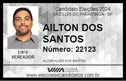 Candidato AILTON DOS SANTOS 2024 - SÃO LUÍS DO PARAITINGA - Eleições