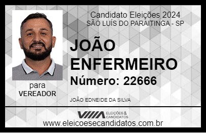 Candidato JOÃO ENFERMEIRO 2024 - SÃO LUÍS DO PARAITINGA - Eleições