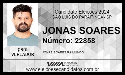 Candidato JONAS SOARES 2024 - SÃO LUÍS DO PARAITINGA - Eleições