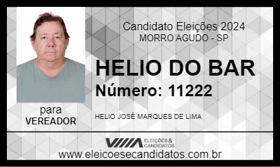 Candidato HELIO DO BAR 2024 - MORRO AGUDO - Eleições