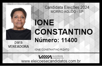 Candidato IONE CONSTANTINO 2024 - MORRO AGUDO - Eleições