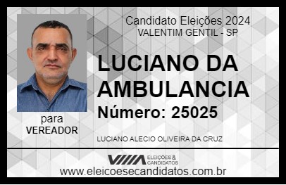 Candidato LUCIANO DA AMBULANCIA 2024 - VALENTIM GENTIL - Eleições