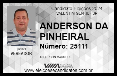 Candidato ANDERSON DA PINHEIRAL 2024 - VALENTIM GENTIL - Eleições