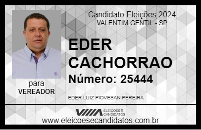 Candidato EDER CACHORRAO 2024 - VALENTIM GENTIL - Eleições