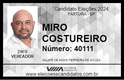 Candidato MIRO COSTUREIRO 2024 - FARTURA - Eleições