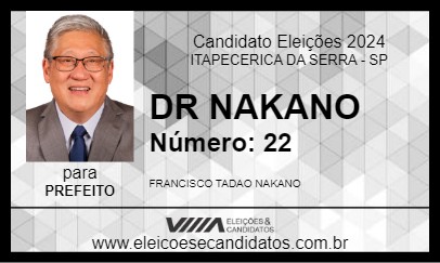 Candidato DR NAKANO 2024 - ITAPECERICA DA SERRA - Eleições