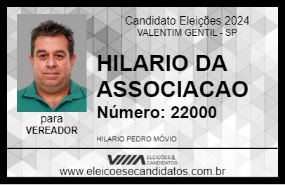 Candidato HILARIO DA ASSOCIACAO 2024 - VALENTIM GENTIL - Eleições