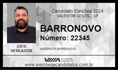 Candidato BARRONOVO 2024 - VALENTIM GENTIL - Eleições