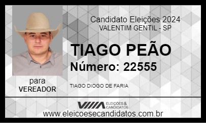 Candidato TIÃO PEÃO 2024 - VALENTIM GENTIL - Eleições