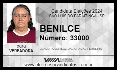 Candidato BENILCE 2024 - SÃO LUÍS DO PARAITINGA - Eleições