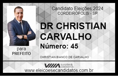 Candidato DOUTOR CHRISTIAN CARVALHO 2024 - CORDEIRÓPOLIS - Eleições