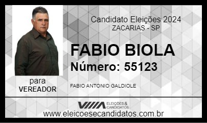 Candidato FABIO BIOLA 2024 - ZACARIAS - Eleições