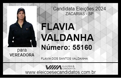 Candidato FLAVIA VALDANHA 2024 - ZACARIAS - Eleições