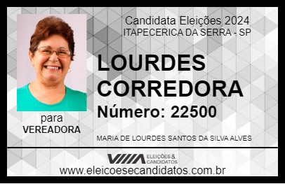 Candidato LOURDES CORREDORA 2024 - ITAPECERICA DA SERRA - Eleições