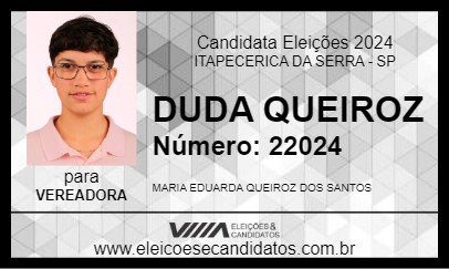 Candidato DUDA QUEIROZ 2024 - ITAPECERICA DA SERRA - Eleições